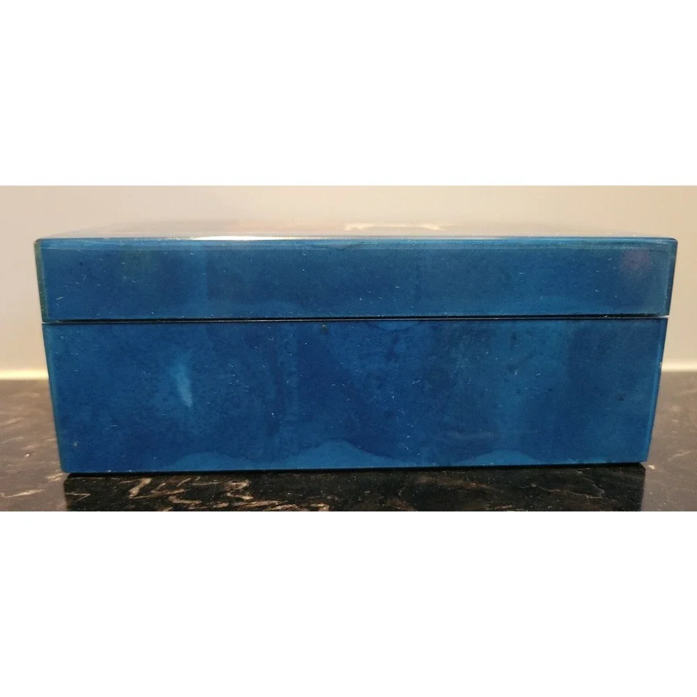 Lacquered Jewelry Trinket Box W/ Inlaid - Nice